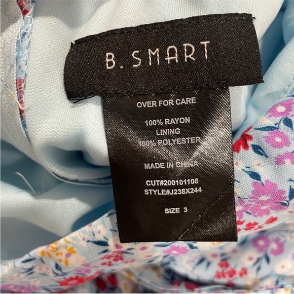 B. Smart Womens Juniors blue Floral Print Mini Bodycon Dress size 3 NWT - Picture 3 of 10
